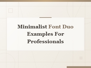 Minimalist Font Duo Examples for Professionals